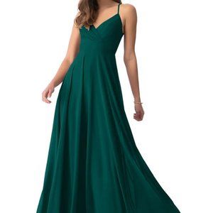 Azazie AVELINA Dress in Pine